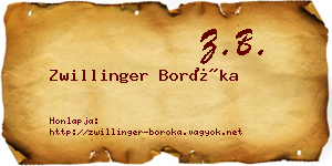 Zwillinger Boróka névjegykártya